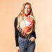 Fringle Plaid Blanket Scarf - Pink & Beige