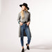 Long Courtney Slit Poncho - Gray