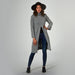 Long Courtney Slit Poncho - Gray