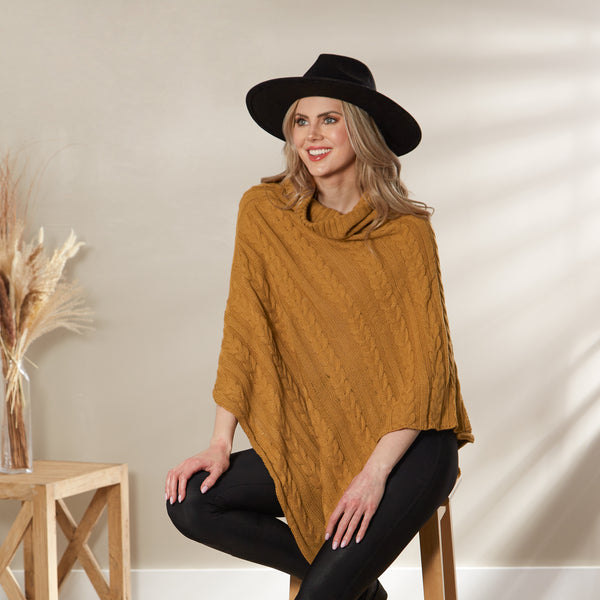 Wholesale Marissa Knit Poncho - Gold – Hadley Wren Wholesale