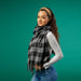 Denver Plaid Fringe Scarf - Black & Gray