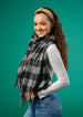 Denver Plaid Fringe Scarf - Black & Gray