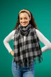 Denver Plaid Fringe Scarf - Black & Gray