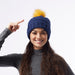 Snap On Pom Pom Beanie - Navy