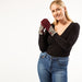 Leopard Button Gloves - Wine