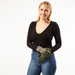 Leopard Button Gloves - Green