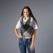 Fringe Plaid Blanket Scarf - Black & White