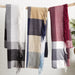 Fringe Plaid Blanket Scarf - Black & White
