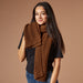 Chevron Knit Scarf - Brown