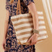Mira Tote Bag - Beige Stripe
