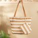 Mira Tote Bag - Beige Stripe
