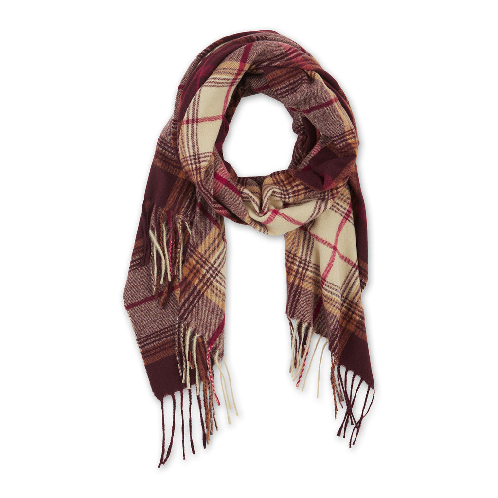 Sienna Plaid Scarf - Wine