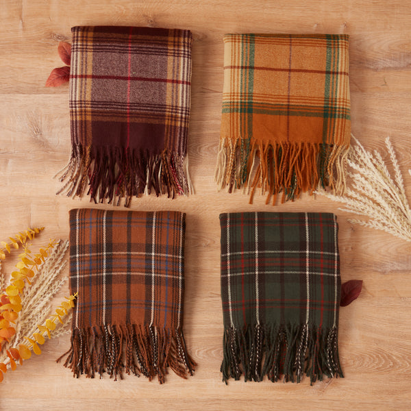 Sienna Plaid Scarf - Wine – Hadley Wren Wholesale