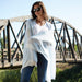 Tiny Stripe Insect Shield Scarf - Blue