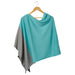 wholesale Aqua & Gray Colorblock Cotton Poncho