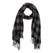Denver Plaid Fringe Scarf - Black & Gray