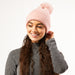 Plush Knit Pom Pom Beanie - Pink