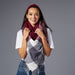 Fringe Plaid Blanket Scarf - Burgundy & Grey