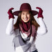 Fringe Plaid Blanket Scarf - Burgundy & Grey