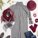 Fringe Plaid Blanket Scarf - Burgundy & Grey