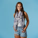Abstract Print Scarf - Blue