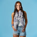 Abstract Print Scarf - Blue