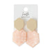 Hexigon Earring - Gold/Pink