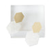 Hexigon Earrings - Gold/White
