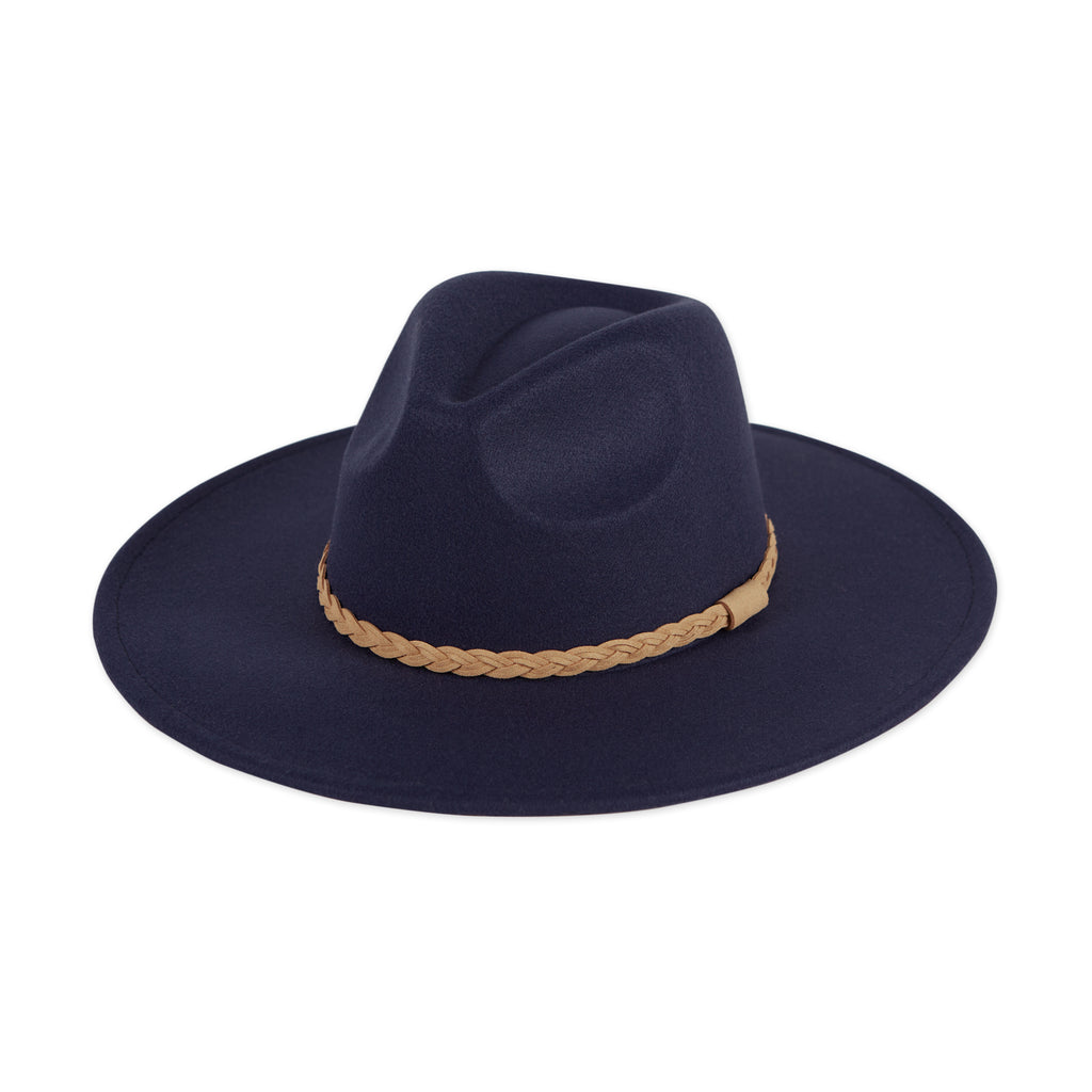 Stella Wide Brim Fedora - Navy
