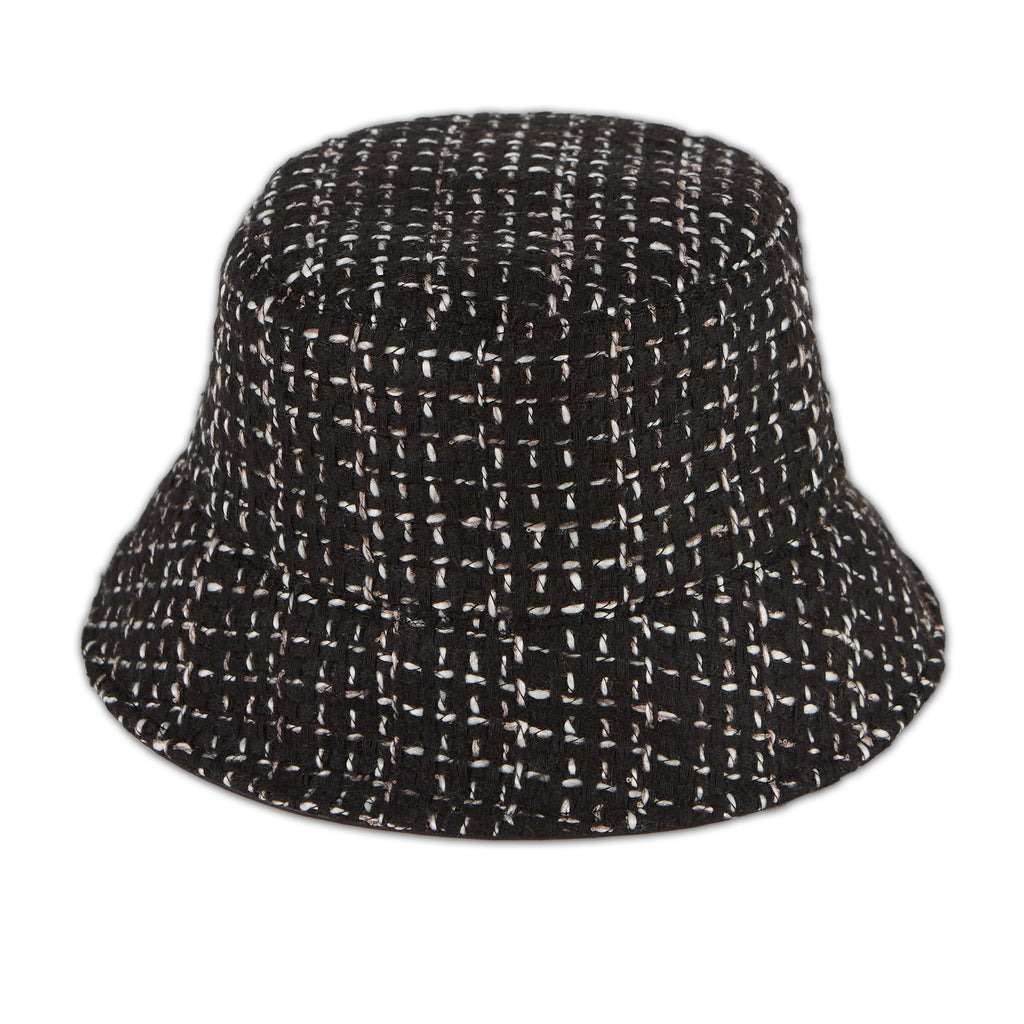 Tweed Bucket Hat - Black