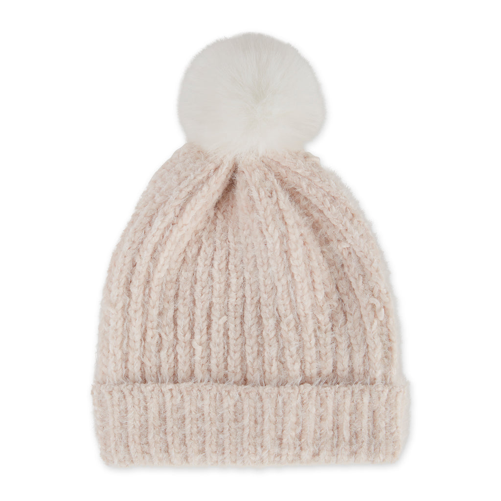 Chenille Knit Beanie - Pink
