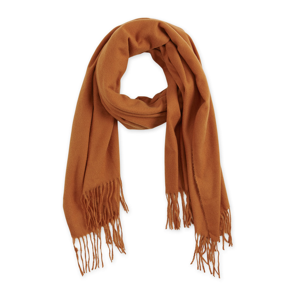 Solid Fringe Scarf - Tan