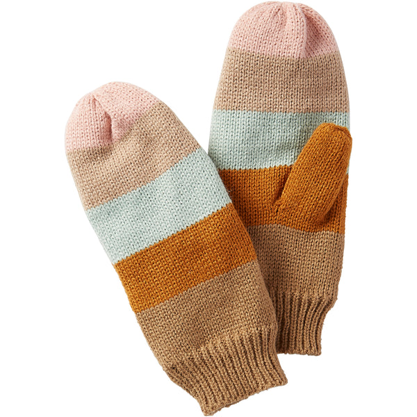 Stripe Mittens - Pastel - Tickled Pink Wholesale
