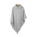 Grey Fringe Poncho