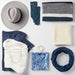Elegant Solid Cotton Poncho - Slate Blue