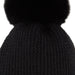 Plush Knit Pom Pom Beanie - Black