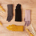 Three-In-One Knit Gloves - Black