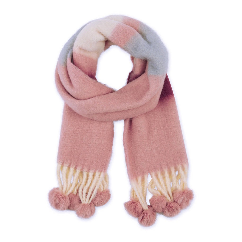 Zoey Stripe Scarf - Pink