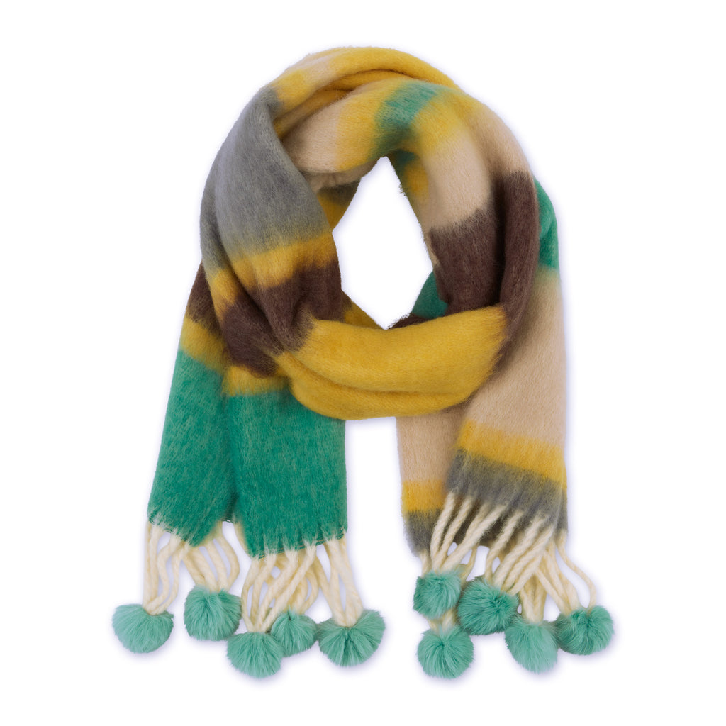 Zoey Stripe Scarf - Green