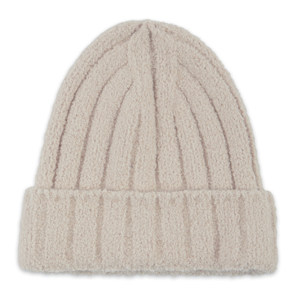 Ribbed Knit Beanie - Beige