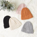 Ribbed Knit Beanie - Beige