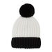 Sofia Ribbed Beanie - White/Black