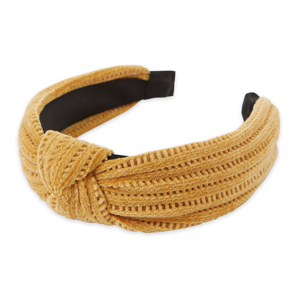 Chenille Knotted Headband - Sunflower