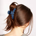 Matte Circles Hair Claw - Navy