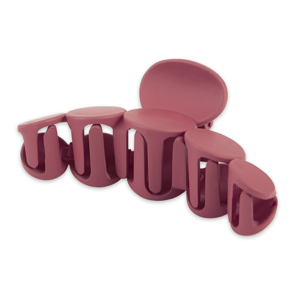 Matte Circles Hair Claw - Wine