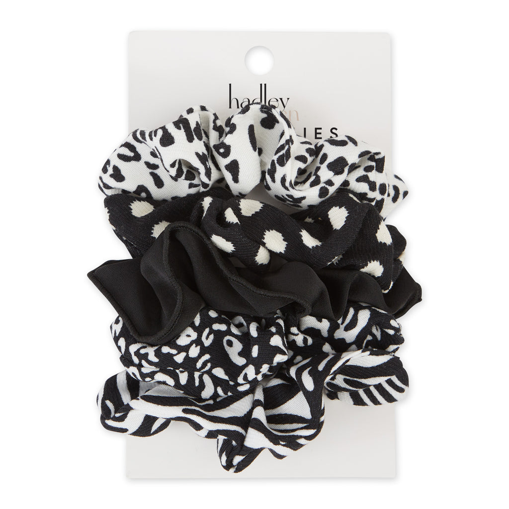 Scrunchie Set Of 5 - Black/White