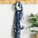 Floral Scarf - Navy