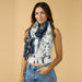 Floral Scarf - Navy