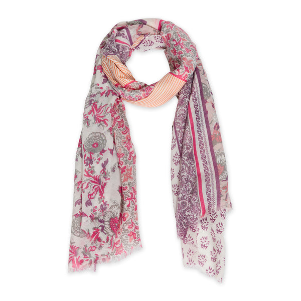 Pink Boho Floral Insect Shield Scarf