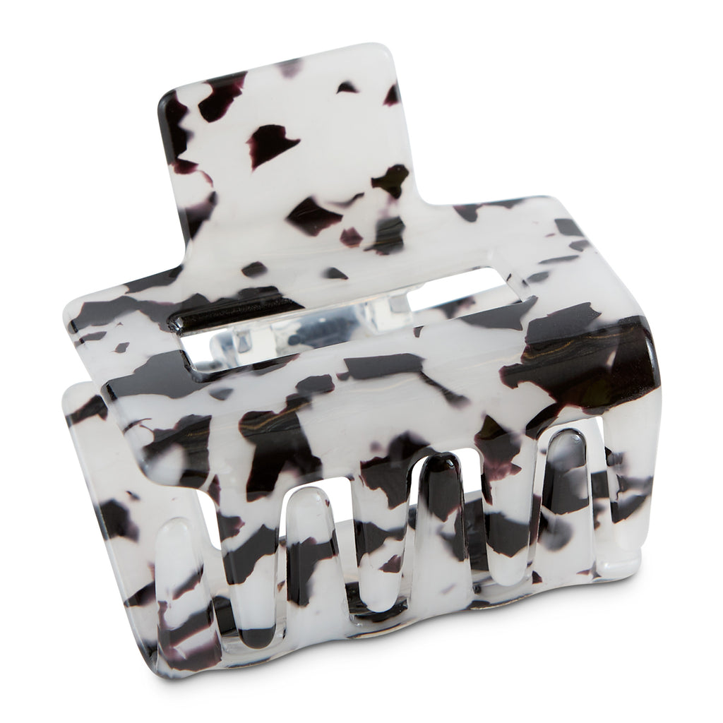 Small Rectangle Hair Claw - Grey Tortoise